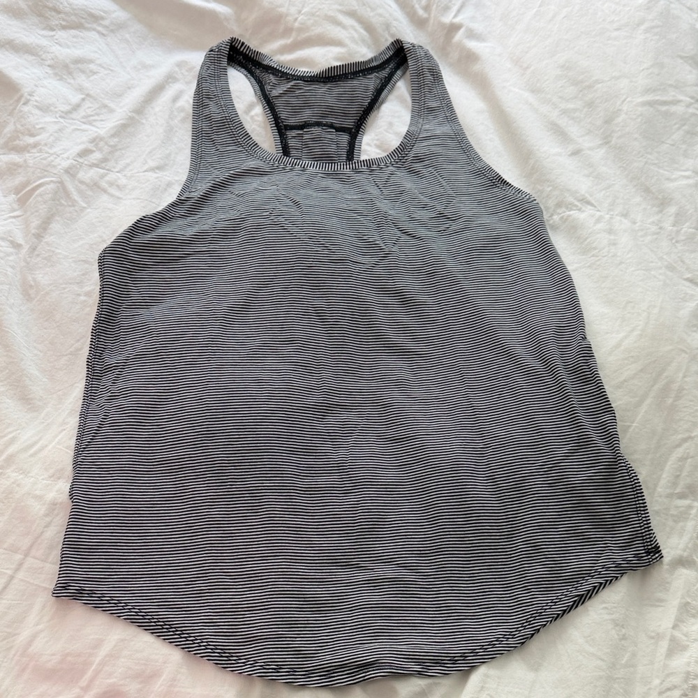 Lululemon Athletica Gray Striped Tank Top
